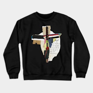 Cross Scripture Collage Art Trust in the Lord Crewneck Sweatshirt